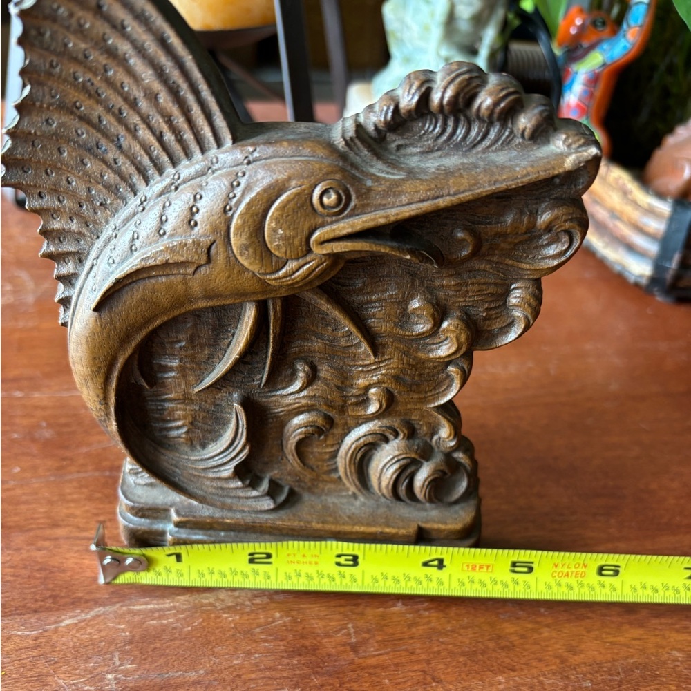 Vintage bookend Marlin or Sailfish figure made from Ornawood or Syroco (only 1) - Picture 7 of 9